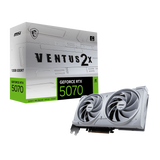 Tarjeta grafica de MSI NVIDIA G GeForce RTX 5070 VENTUS 2X en blanco