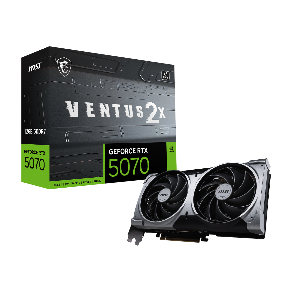 Tarjeta grafica de MSI NVIDIA GeForce RTX 5070 Ventus 2X