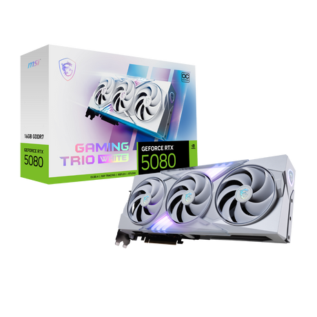 tarjeta grafica msi nvidia geforce rtx 5080 16g gaming trio oc white