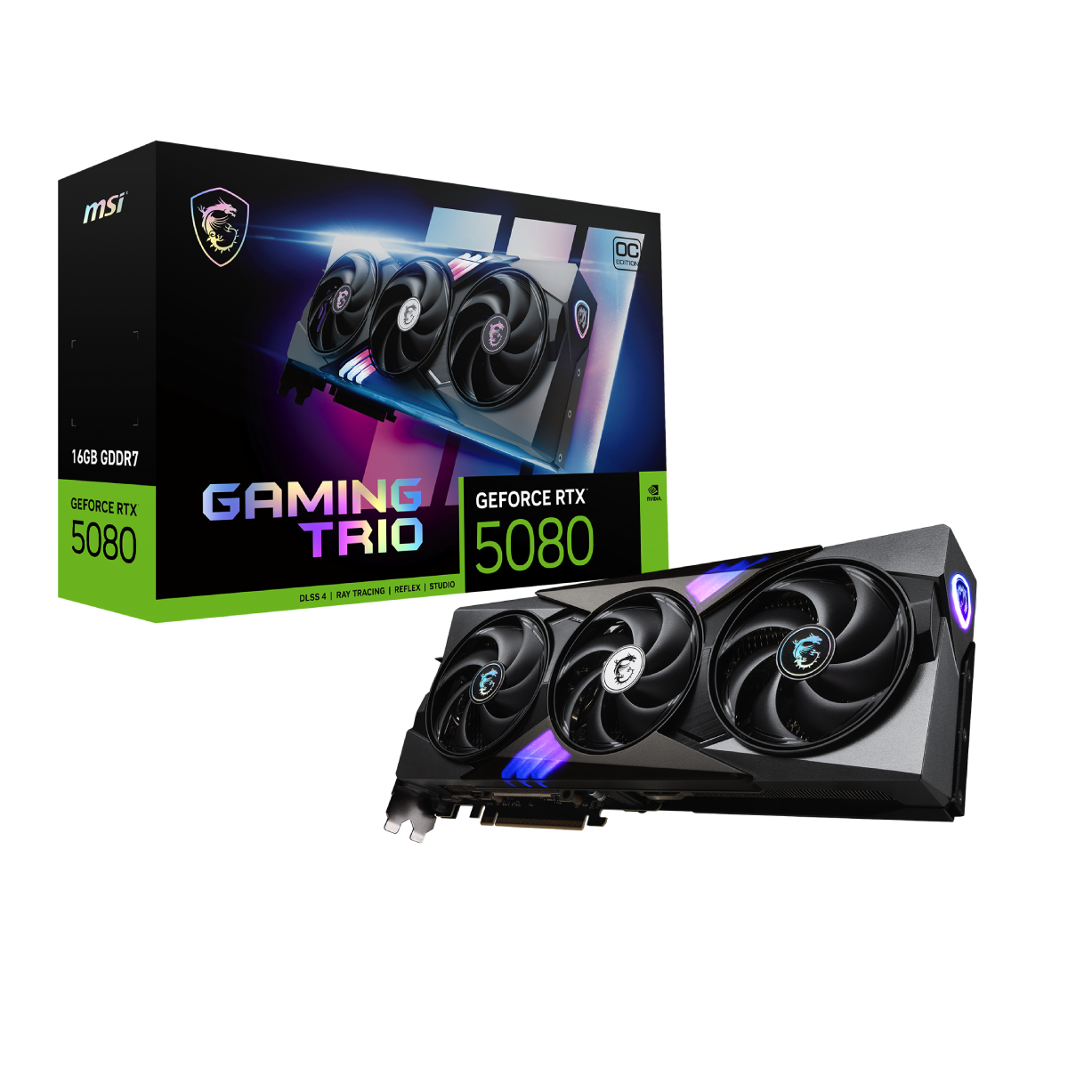 tarjeta grafica msi nvidia geforce rtx 5080 16g gaming trio oc