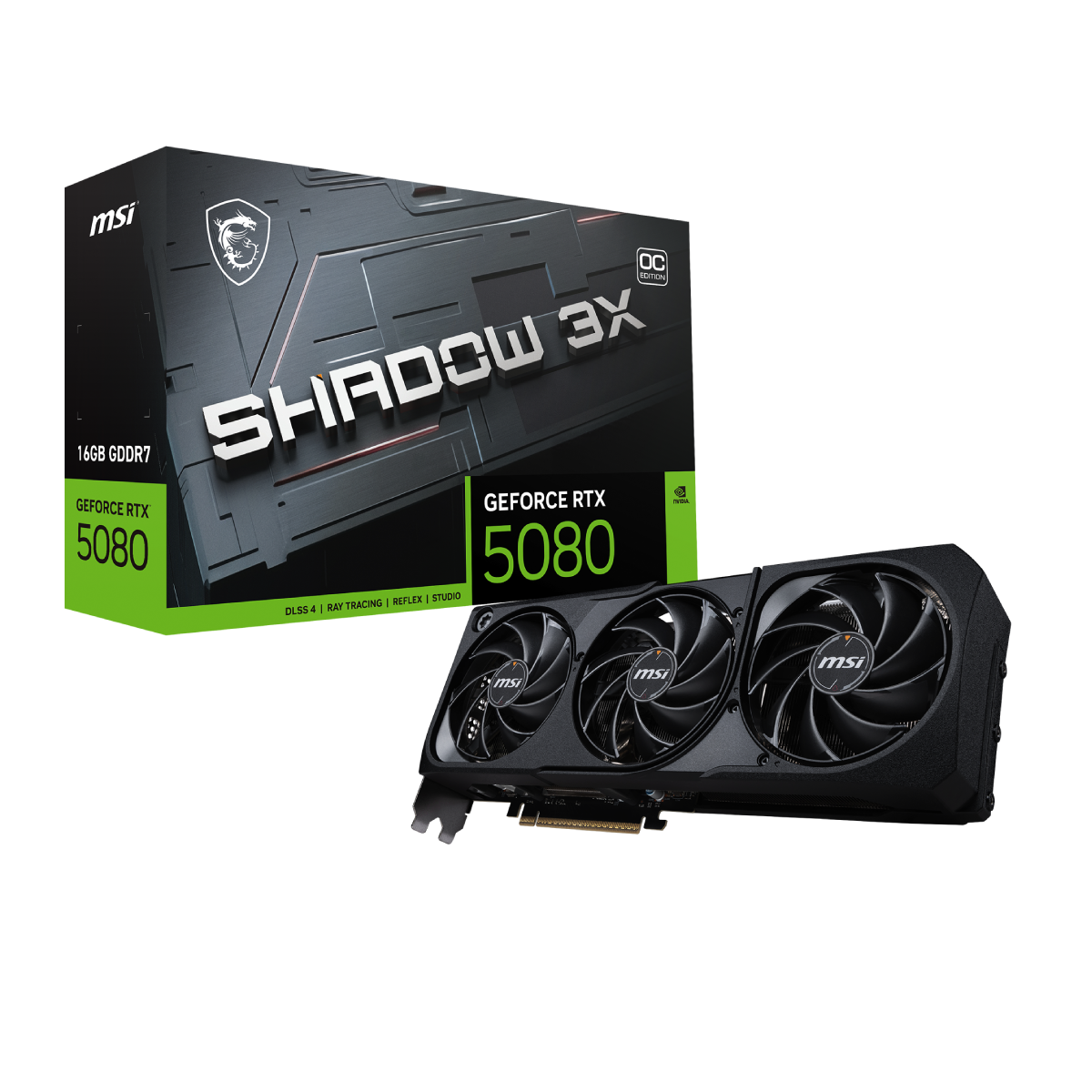 MSI GeForce RTX 5080 16G SHADOW 3X OC | Tarjeta Gráfica – MSI e