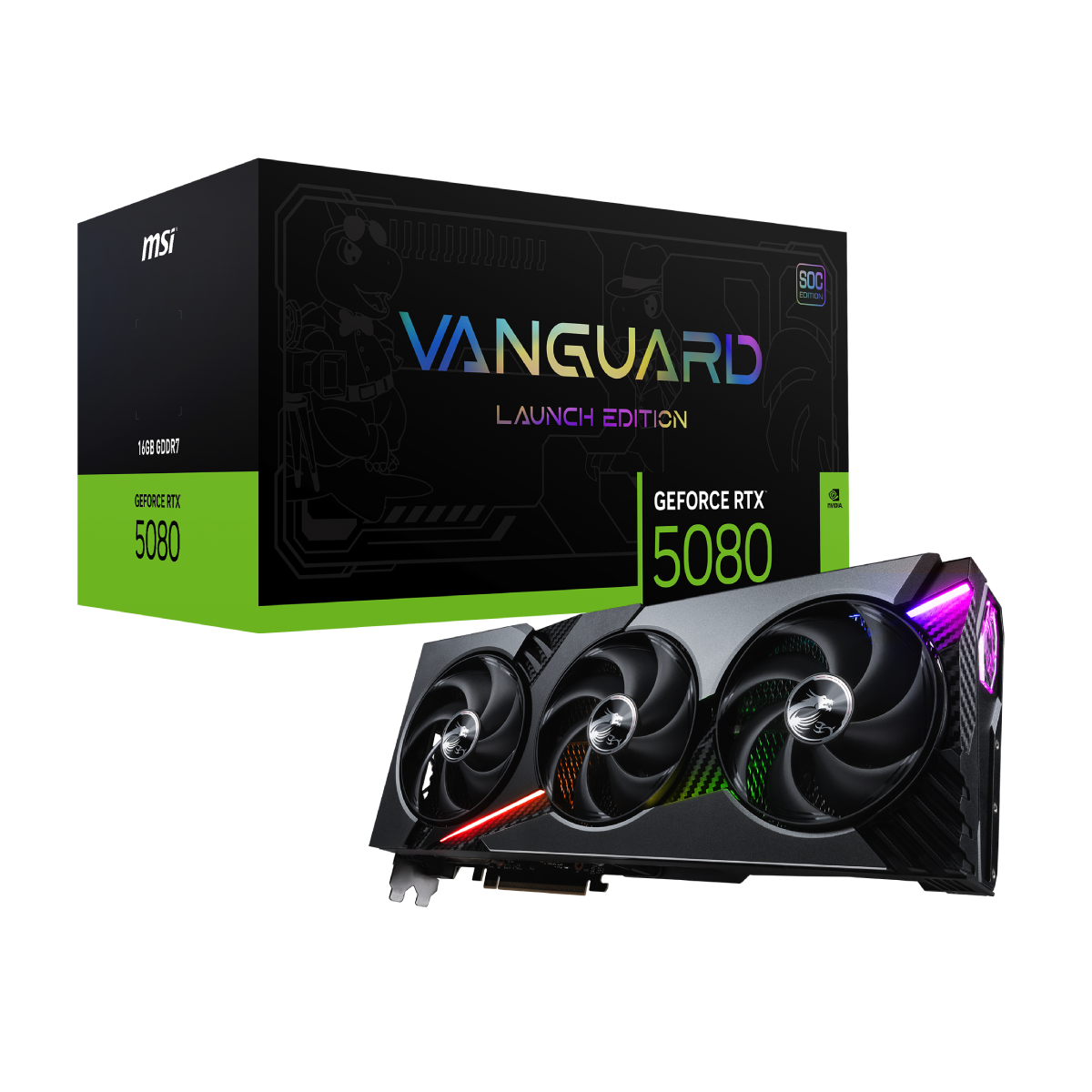 tarjeta grafica msi nvidia geforce rtx 5080 16g vanguard soc launch edition