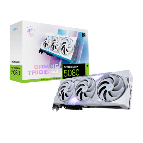 Tarjeta grafica MSI NVIDIA GeForce RTX 5080 GAMING TRIO en Blanco