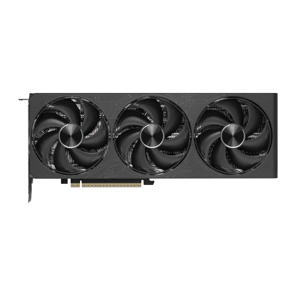 Tarjeta gráfica MSI GeForce RTX 5080 Inspire 3X OC en negro, con disipador y puertos HDMI y DisplayPort visibles.