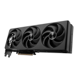 Tarjeta gráfica MSI GeForce RTX 5080 16G Inspire 3X OC negra, con disipador y conectores de video, en caja negra elegante.
