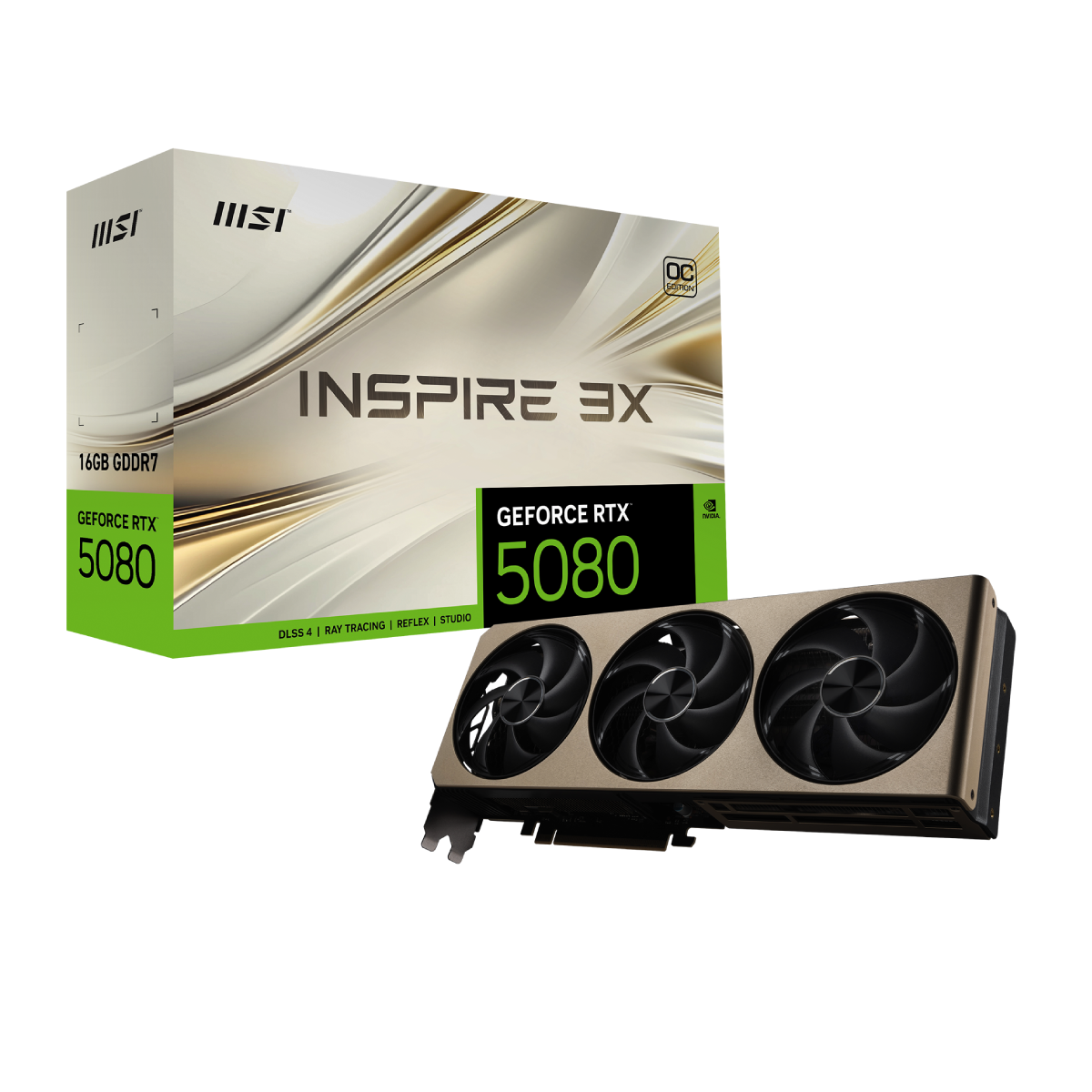 MSI GeForce RTX 5080 16G INSPIRE 3X OC | Tarjeta Gráfica – MSI e