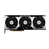Tarjeta gráfica MSI GeForce RTX 5080 16G VENTUS 3X OC con disipador y ventiladores en color negro, vista frontal.