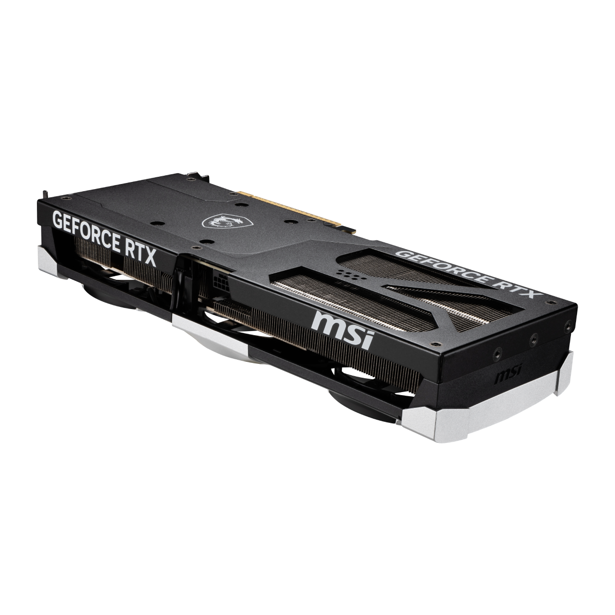 Tarjeta gráfica MSI GeForce RTX 5080 16G VENTUS 3X OC con disipador negro y ventiladores en la tarjeta VGA para gaming y rendimiento.