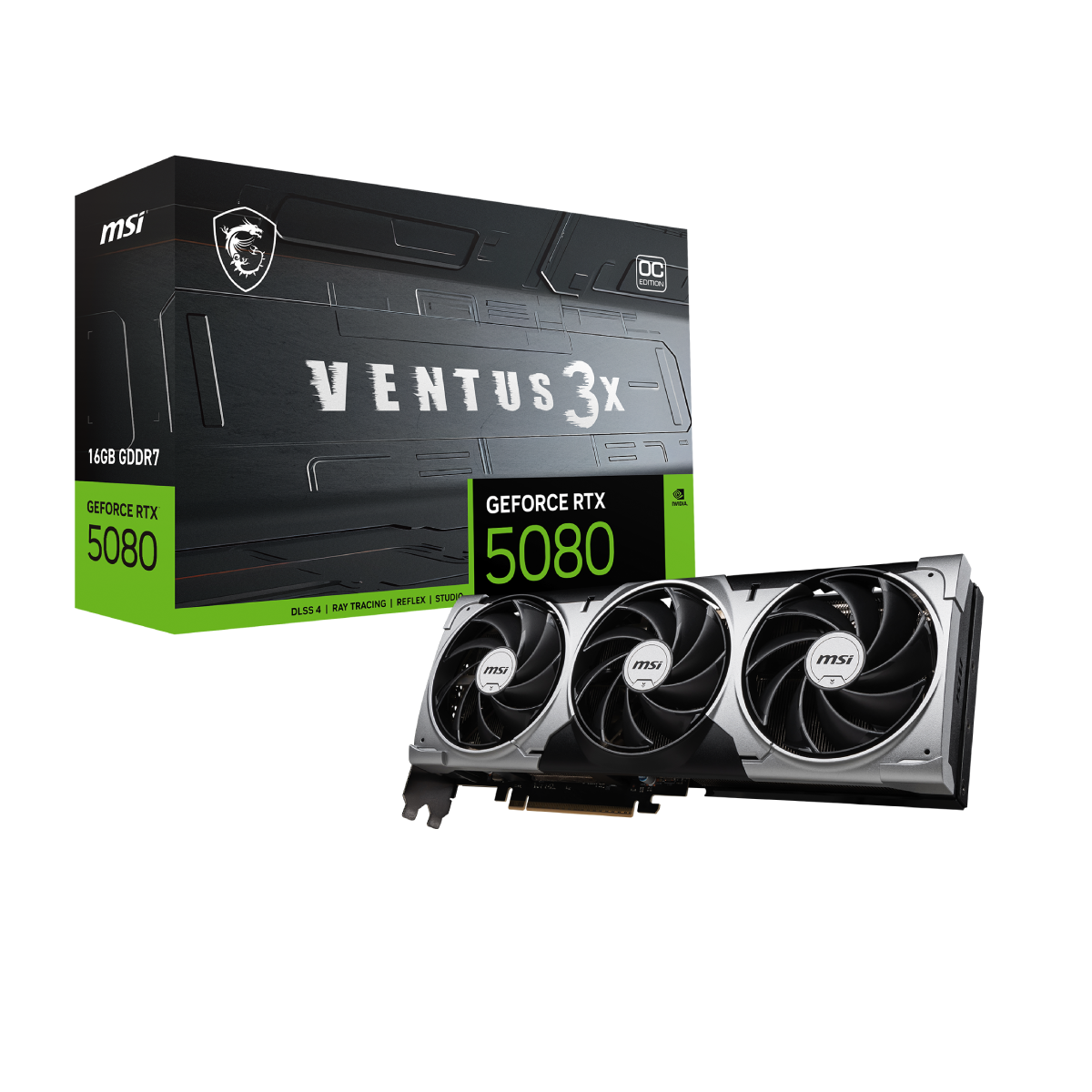MSI GeForce RTX 5080 16G VENTUS 3X OC | Tarjeta Gráfica – MSI e