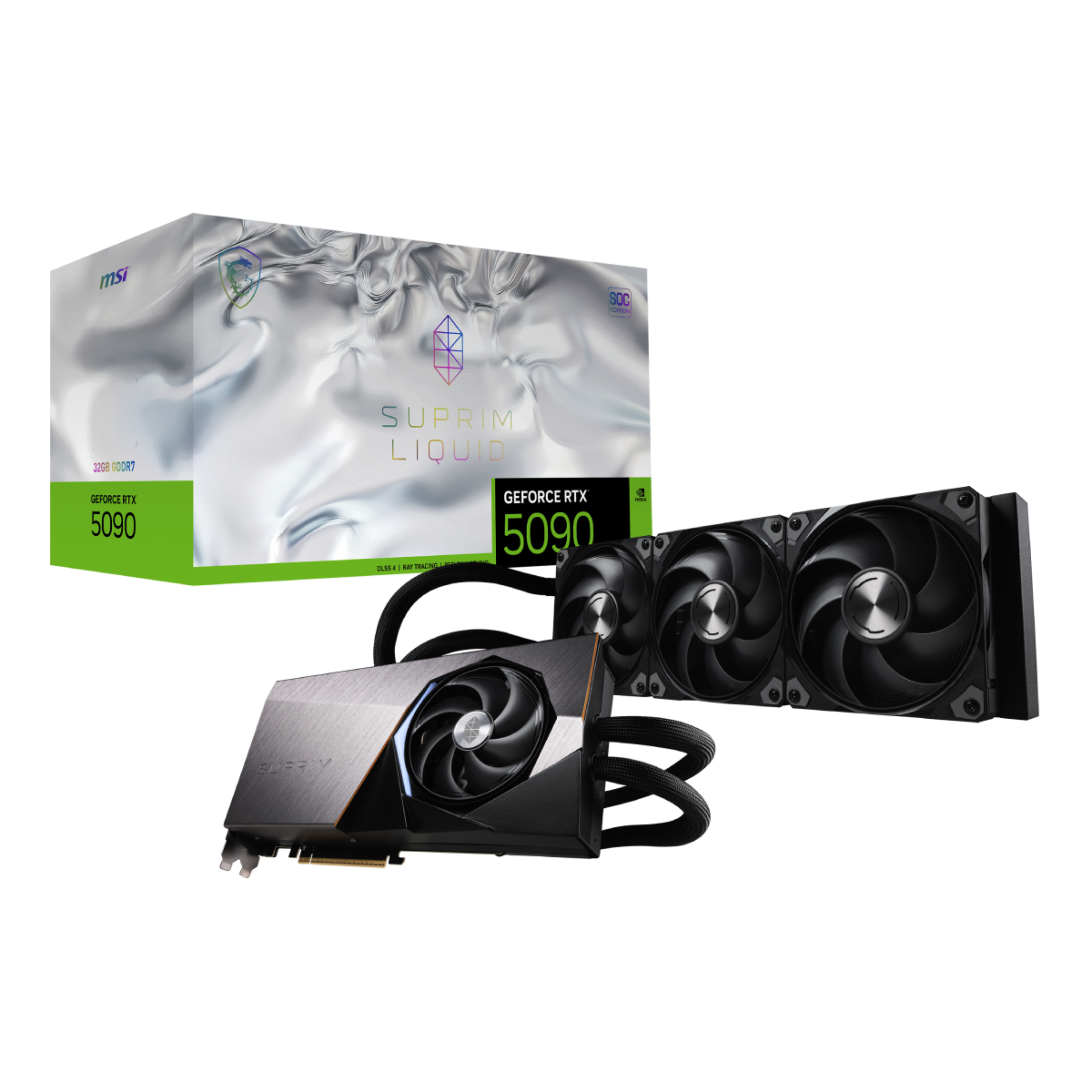 GeForce RTX™ 5090 32G SUPRIM LIQUID SOC MSI GeForce RTX 5090 32G SUPRIM LIQUID SOC | Tarjeta Gráfica
