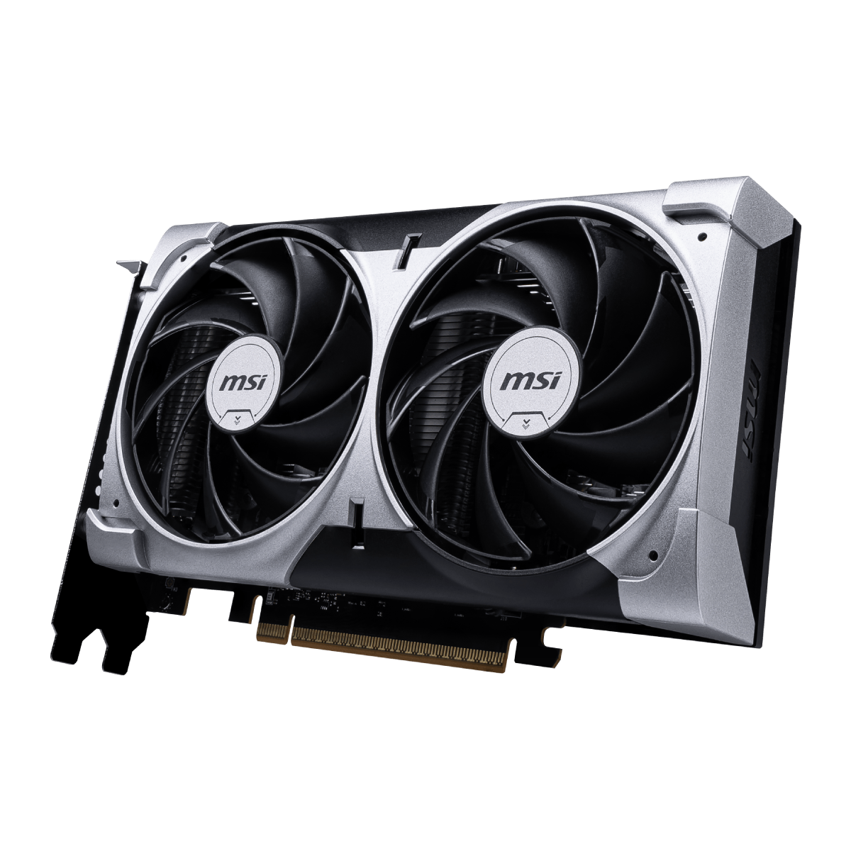 Tarjeta gráfica MSI GeForce RTX 5060 8G VENTUS 2X OC para gaming, con disipador doble ventilador y diseño compacto.
