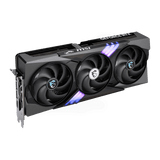 Tarjeta gráfica MSI GeForce RTX 5070 Ti 16G GAMING TRIO con disipador y ventiladores, vista frontal de la VGA para gaming.