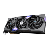 Tarjeta gráfica MSI GeForce RTX 5070 Ti 16G GAMING TRIO con disipador y puertos HDMI y DisplayPort, vista frontal.