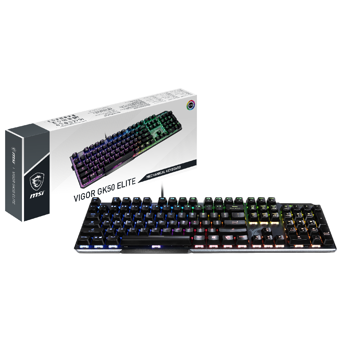 teclado gaming español msi vigor gk50 elite box white