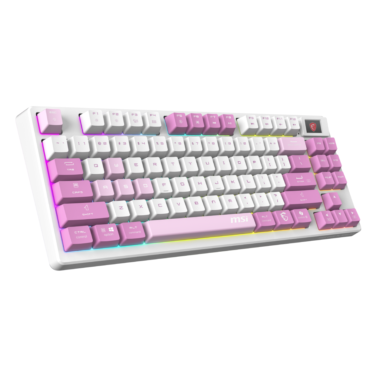 Teclado gaming inalambrico de MSI Forge GK600 TKL W VIOLET