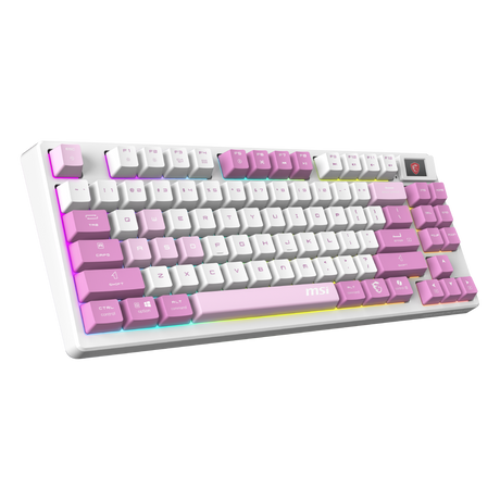 Teclado gaming inalambrico de MSI Forge GK600 TKL W VIOLET