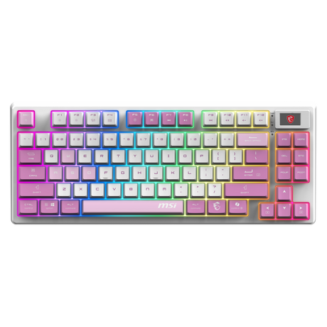 Teclado gaming inalambrico de MSI Forge GK600 TKL W VIOLET