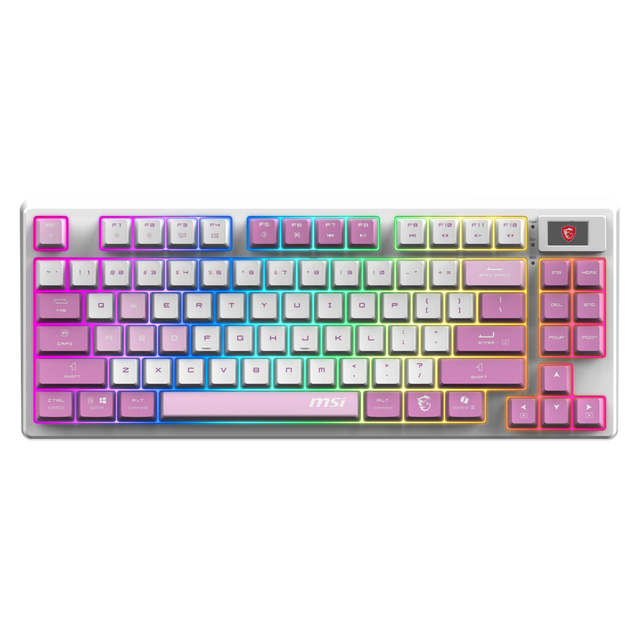 Teclado gaming inalambrico de MSI Forge GK600 TKL W VIOLET