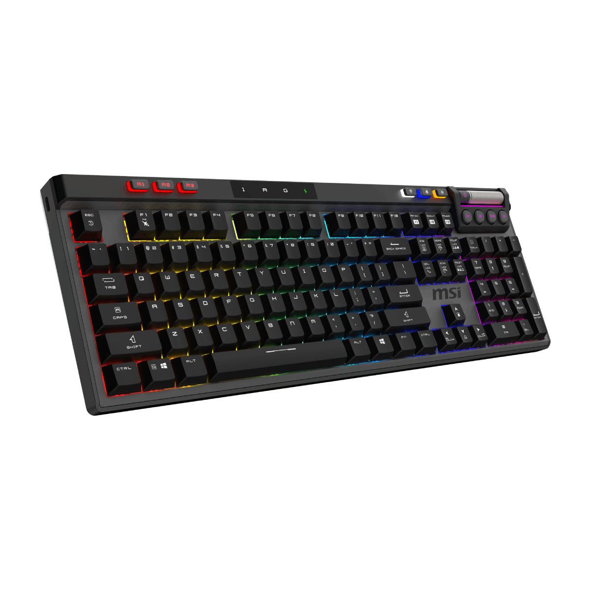Teclado gaming MSI Strike PRO Wireless Silent con teclas mecánicas y diseño compacto, ideal para juegos silenciosos y precisos.