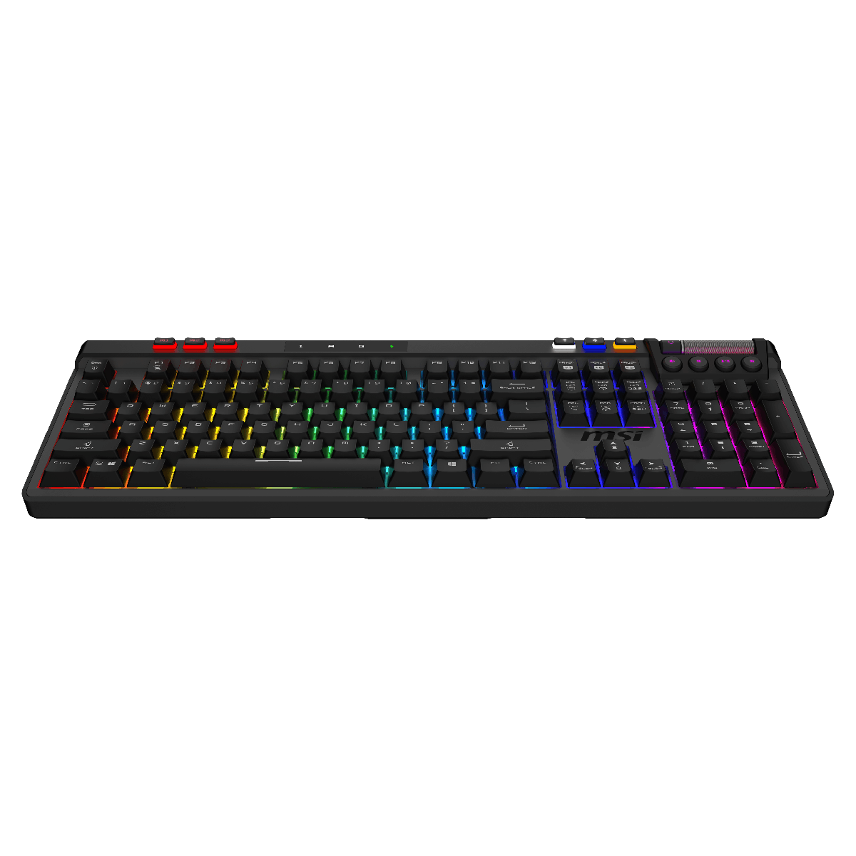 Teclado gamer MSI Strike PRO Wireless Silent con teclas mecánicas, diseño compacto y retroiluminación en negro.
