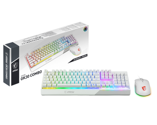 teclado gaming msi vigor gk30 combo blanco espanol