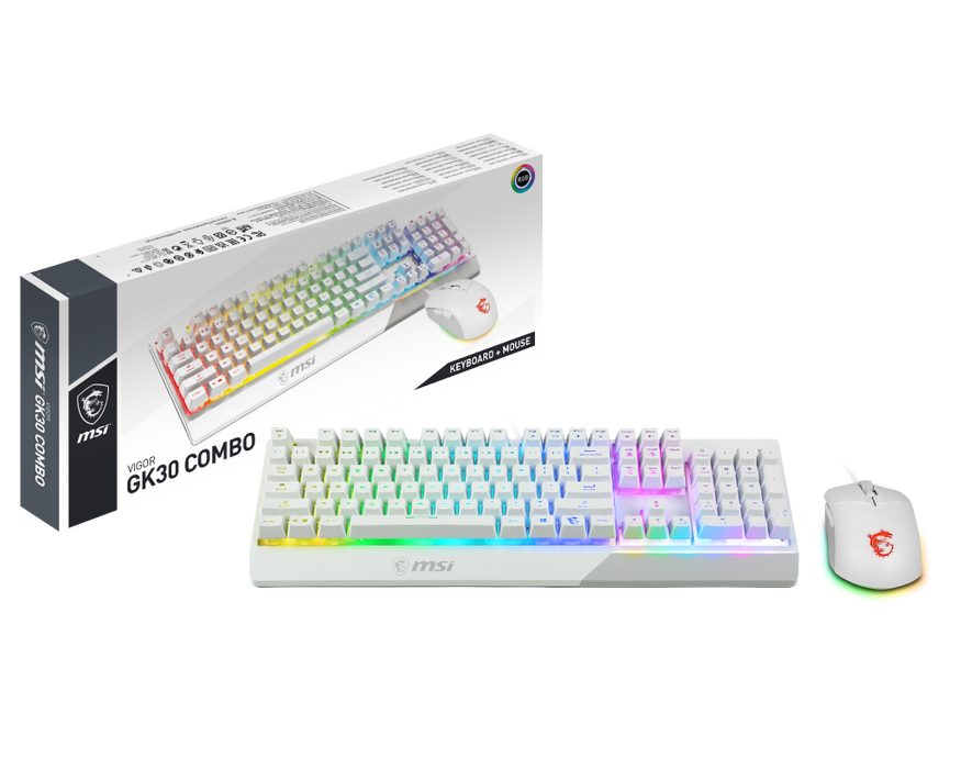 teclado gaming msi vigor gk30 combo blanco espanol