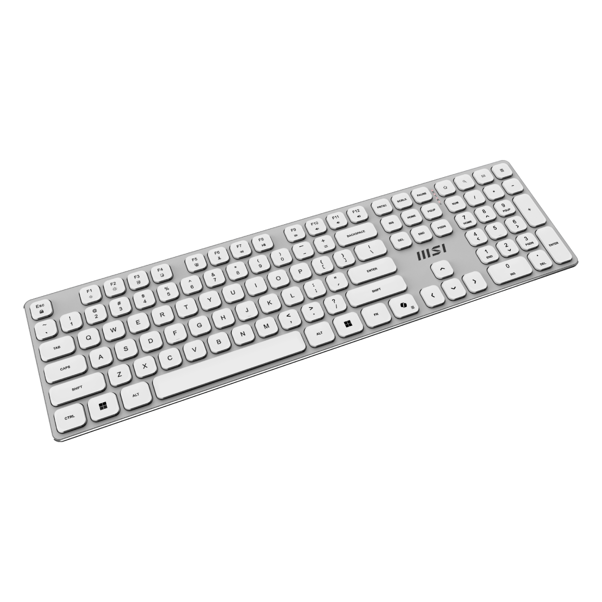 Teclado de MSI Forge K210 inalambrico en blanco