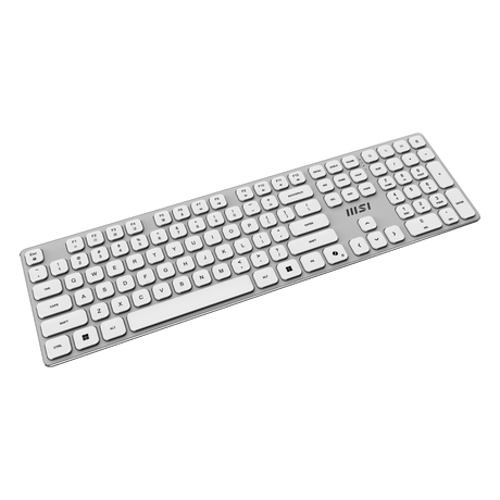 Teclado de MSI Forge K210 inalambrico en blanco
