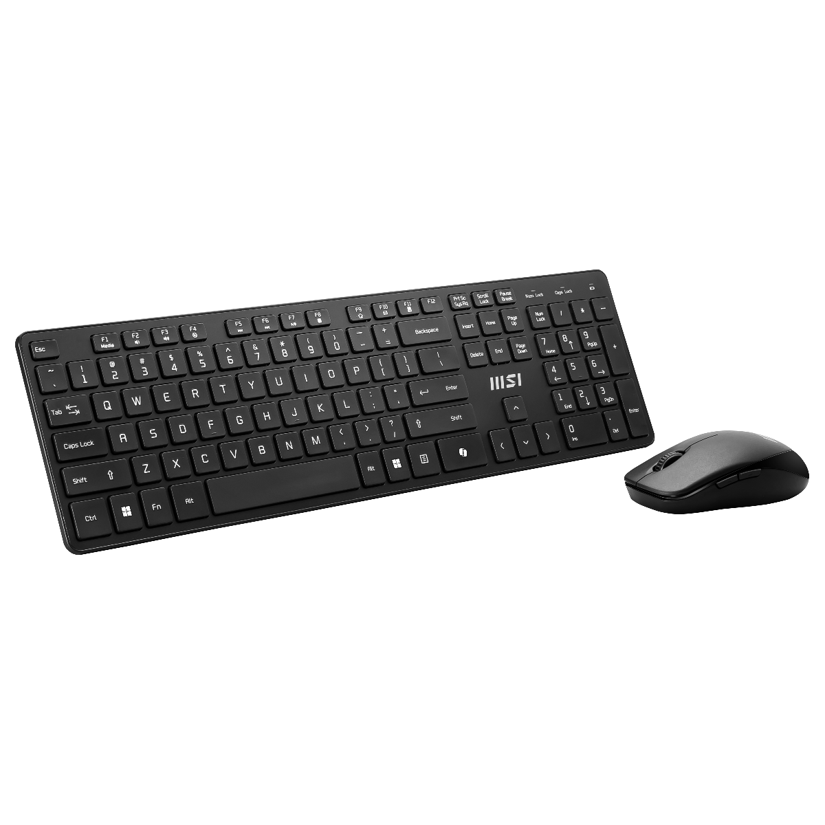Teclado y ratón inalámbricos MSI Wireless Combo Copilot PRO, diseño elegante y funcional en color negro para uso profesional.