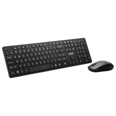 Teclado y ratón inalámbricos MSI Wireless Combo Copilot PRO, diseño elegante y funcional en color negro para uso profesional.